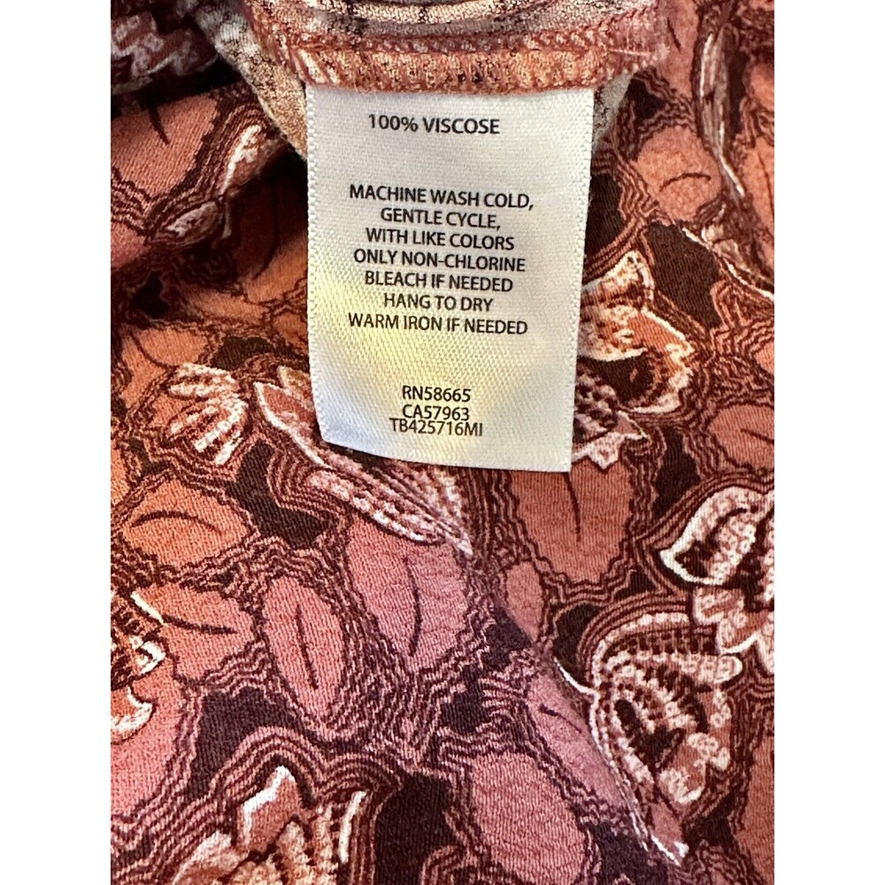 NWT TREASURE & BOND Women Size S Long Sleeve Red Rust Floral Blouse Career Boho - Picture 9 of 9